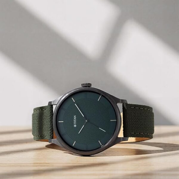 Green Leather Strap Watch for Men